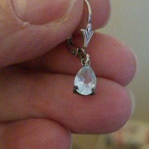 Real silver aquamarine earrings